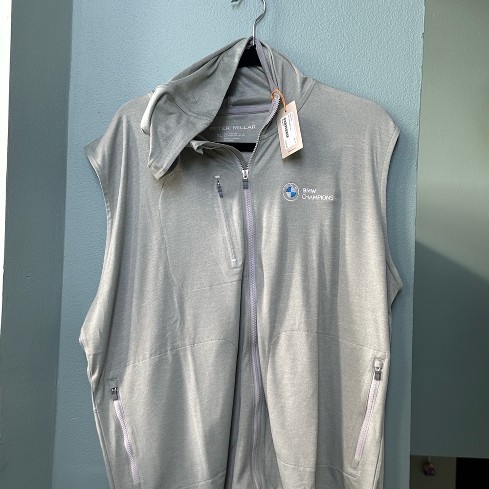 Peter Millar Full Zip Cloudglow Vest- Sage Fog L-from the BMW championship - Picture 9 of 9